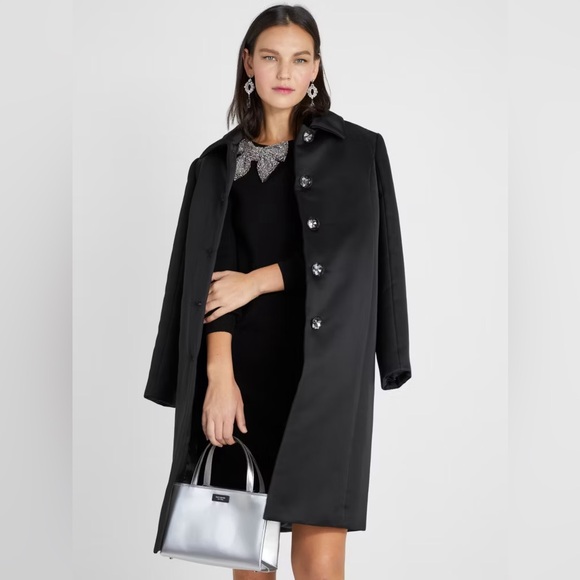 Kate Spade Satin Jewel Button Topper Jacket - Picture 1 of 16